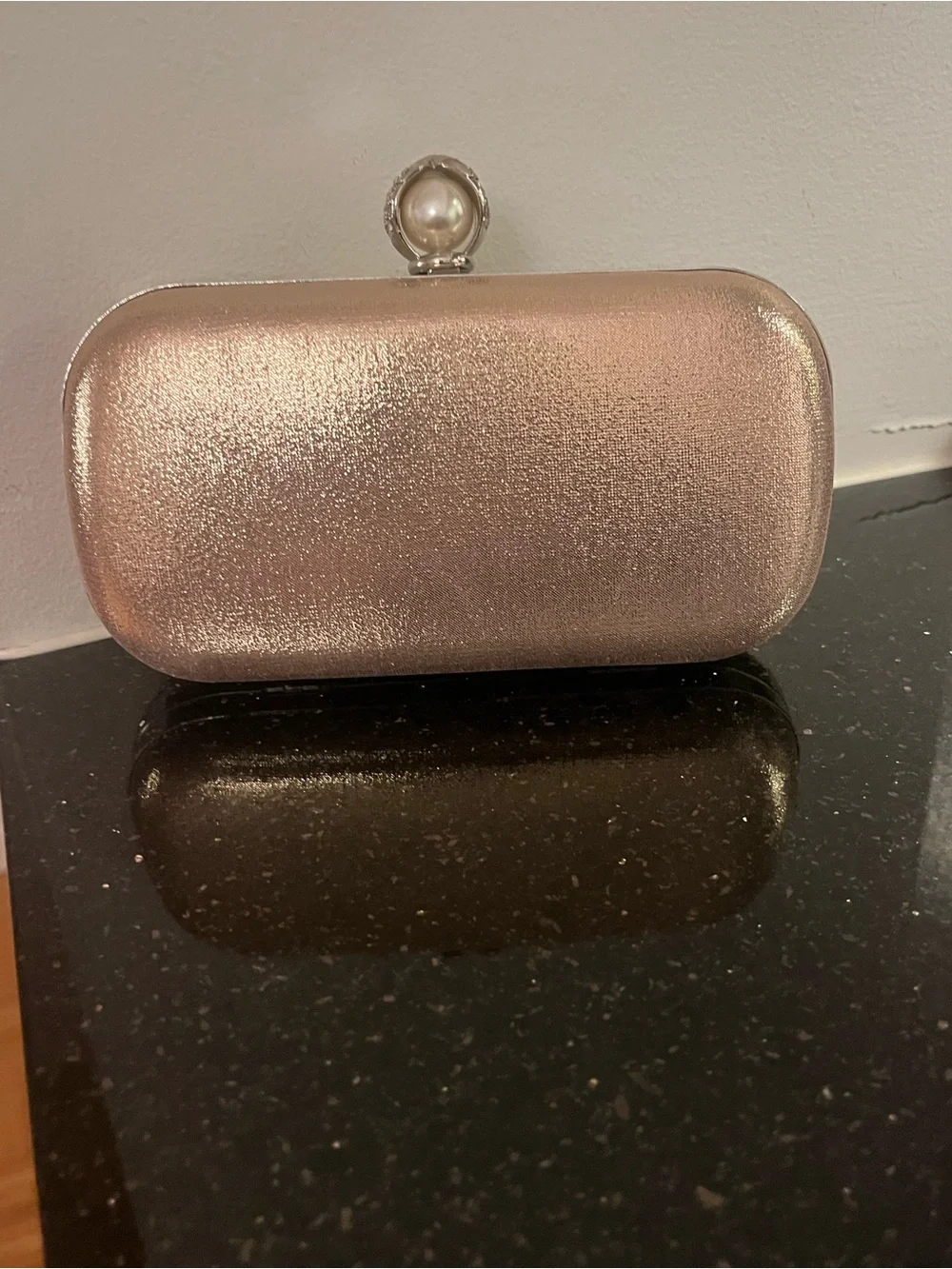 Champagne Floral Sequin Embroidered Evening Clutch